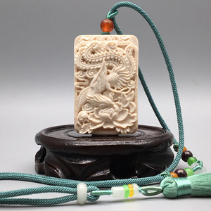 猛犸象牙龙凤对牌单个尺寸约60*40*10mm单个套重约40.8克