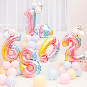 0~9数字年龄立柱路引气球儿童百天宝宝周岁生日派对装饰场景布置