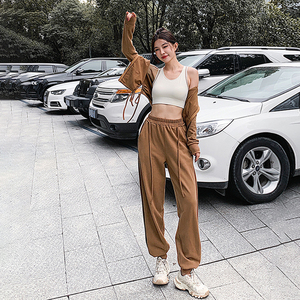 斯洛普森尼淘宝秋季新款休闲束脚裤男网红同款修身小脚裤男白色紧身