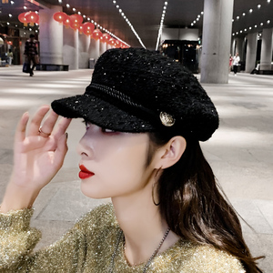 贝雷帽女韩版潮春秋冬季帽子女八角帽网红款2023年新款百搭鸭舌帽