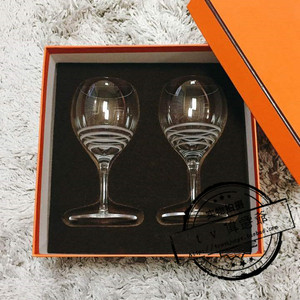 代购爱马仕酒杯2套餐具装饰高脚杯子晚餐奢侈品真正罕见茶杯b陶瓷