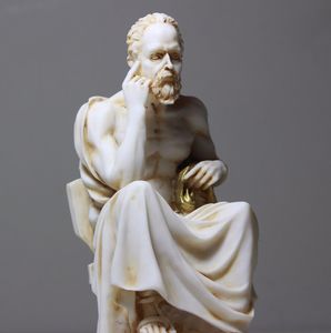 代购古希腊哲学家苏格拉底铜绿手绘雪花石膏雕像6.3客厅摆件