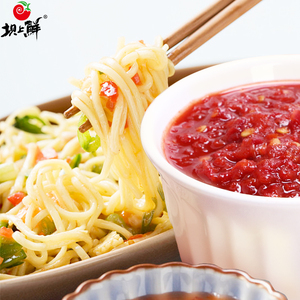 坝上鲜鲜椒香辣酱拌面下饭菜夹馍轻食蒜蓉辣椒酱家用258g瓶装