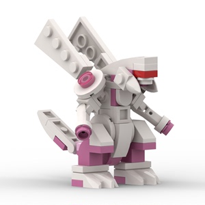 帕路奇亚积木模型机甲迷你帝牙卢卡 宝可梦拼装moc小型机器人玩具