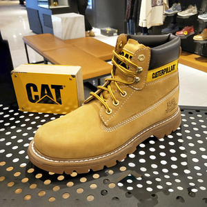 cat男鞋春夏卡特马丁靴男高帮工装靴固特异经典大黄靴 户外休闲鞋