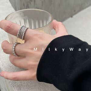 有迹MilkyWay店主自留时尚设计师款韩国ins轻奢多层开口戒指女