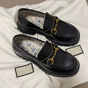 酷奇厚底乐福鞋女2022年新款马衔扣英伦风小皮鞋女黑色单鞋复古潮