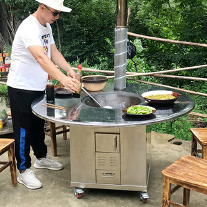 移动柴火灶家用农村不锈钢节能土灶台户外烧木柴火炉大锅台庭院灶