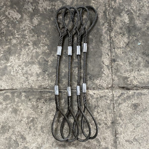 手工插编头加机器压制钢丝绳吊索具起重工具拖车绳吊车钢丝绳套