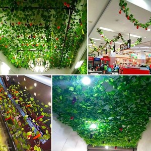 饭店墙上屋顶挂件吊顶室内绿植创意树花藤绿叶装饰品如意乐法淘淘3