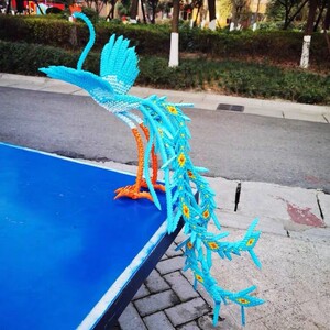 三角插成品凤凰手工成品三角插diy学生作业创意折纸模型艺术展览