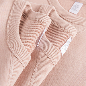 新款莫兰迪色340g重磅毛圈布脏粉色卫衣纯色宽松圆领秋季男女上衣