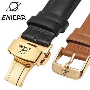 英纳格Enicar手表带女男款真皮蝴蝶扣针扣10/12/20/22mm表带配件