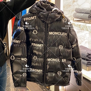 moncler/蒙口 fragment藤原浩联名外套满字母logo闪电连帽羽绒服