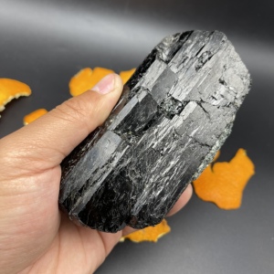 天然巴基斯坦喜马拉雅双尖电路板黑碧玺原石原矿 重781克