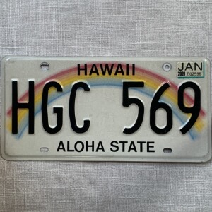 美国车牌hawaiihi夏威夷州hgc-569复古收藏国外国牌照牧马人怀旧