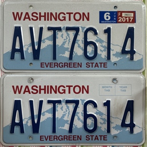 美国车牌washingtonwa华盛顿州avt7614国外国牌照牧马人复古道具