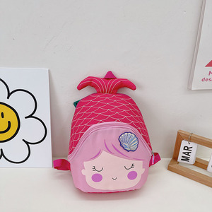 儿童包包韩版尼龙卡通可爱美人鱼双肩包宝宝幼儿园书包轻便小背包