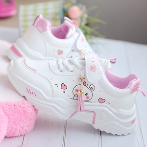 可爱百搭女童鞋2022春季新款皮面运动鞋防滑轻便跑步鞋儿童鞋
