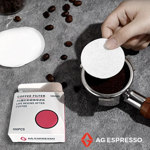 AG粉碗滤纸粉饼咖啡机手柄二次滤水萃取过滤一次性58mm通用意式圆
