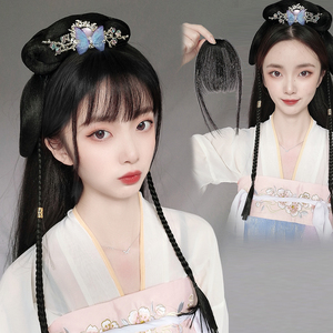 古装汉服女假发空气刘海修饰脸型有鬓角全真发隐形无痕刘海假发片