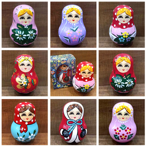 洋品多俄罗斯工艺儿童可爱套娃响铃不倒翁玩具摆件包邮