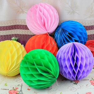婚礼派对装饰蜂窝球 幼儿园节日圆形纸拉花 手工装饰纸灯笼蜂窝球