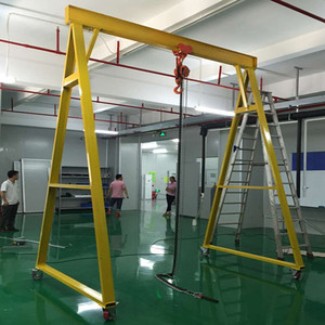 手推移动式小型龙门模具钢石材电动手拉葫芦起重升降车间行吊吊架