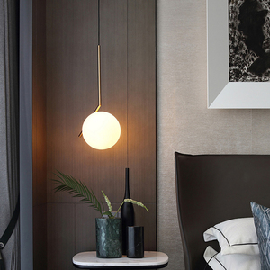床头吊灯轻奢网红卧室现代简约创意个性单头长线餐厅灯艺术小吊灯