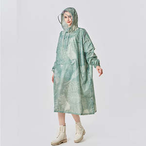 捷达 雨衣成人男女长款户外徒步旅游骑行背包反光雨披复古元素