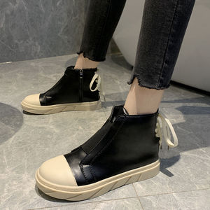 马丁靴女士高帮帆布鞋女山本风运动板鞋韩版原宿百搭休闲大头皮鞋