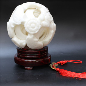 天然玉石风水球 镂空玲珑球鬼工球摆件 多层套球客厅工艺礼品