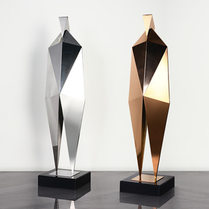 金属雕塑摆件北欧现代简约创意客厅软装饰品摆设黑色轻奢抽象人物