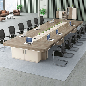 新款办公会议室桌子简约大型洽谈长条桌椅组合轻奢商用接待开会桌