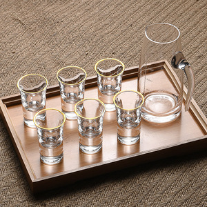 白酒分酒器套装玻璃小号一口杯酒盅2两子弹杯红酒白酒杯家用礼盒