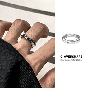 G-Overshare 简约多层个性ins冷淡风戒指三环设计男女百搭指环潮
