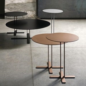ins北欧圆形铁艺简约茶几金属极简现代家用小圆桌创意多功能角几