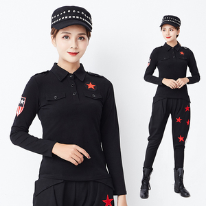 森林骑士冬冬老师水兵舞服装秋冬长袖上衣男女同款套装广场舞演出