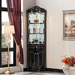 三角形酒柜墙角柜客厅尖叫设计欧式实木餐边转角收纳柜侧柜角落柜