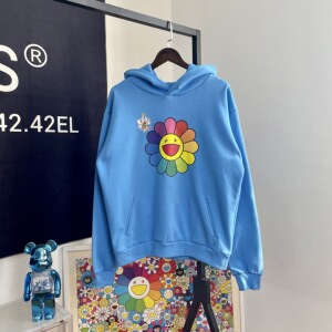 pangaia 村上隆秋冬日系蜜蜂宽松情侣太阳花卫衣连帽卫衣男女帽衫