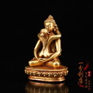 藏传密宗双身佛纯铜鎏金普贤王如来佛像爱神佛堂风水供奉镇宅摆件