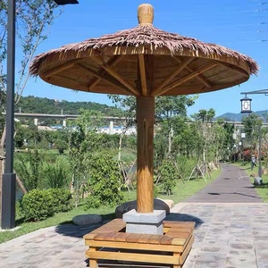 00同款货源这河宽吗淘宝某地区茅草亭景观设计施工图纸(顶部为