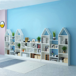创意儿童书架置物架落地家用学生小房子书柜幼儿园多层玩具收纳架