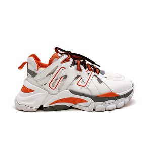 狂人宇tt女鞋2019新款系带撞色厚底增高运动鞋