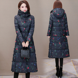 长款花色羽绒服女