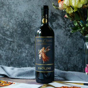 意大利西西里paolini小天使黑珍珠红酒750ml 干红葡萄酒