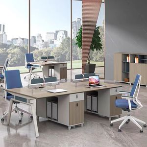 新款职员办公桌椅组合简约现代四六人位员工位屏风卡位电脑桌办工