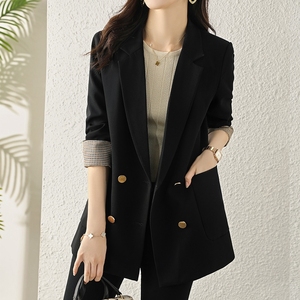 sandro moscoloni西装外套女秋冬季新款设计感休闲显瘦中长款西服