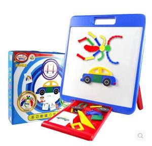 儿童画板拼图益智玩具磁性拼图天才画家小车套装多功能磁力学习板