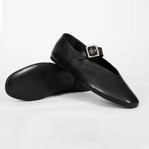 R COS女鞋2023新款玛丽珍鞋法式复古四季单鞋羊皮舒适黑色小皮鞋